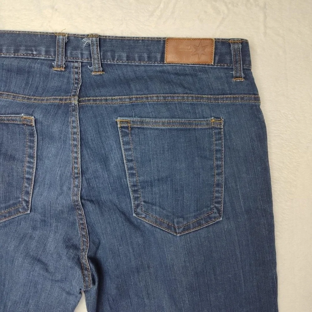 Dearborn‎ Denim Jeans Mens 38x33 Blue Wash Straight Leg Stretch Chicago USA